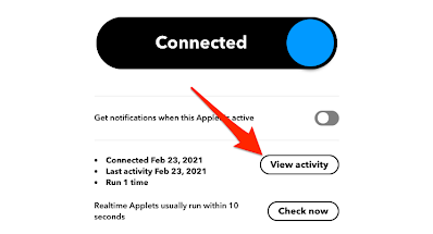 「View activity」をクリック