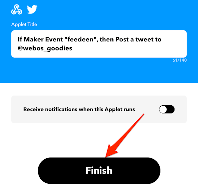 アプリレット作成の完了